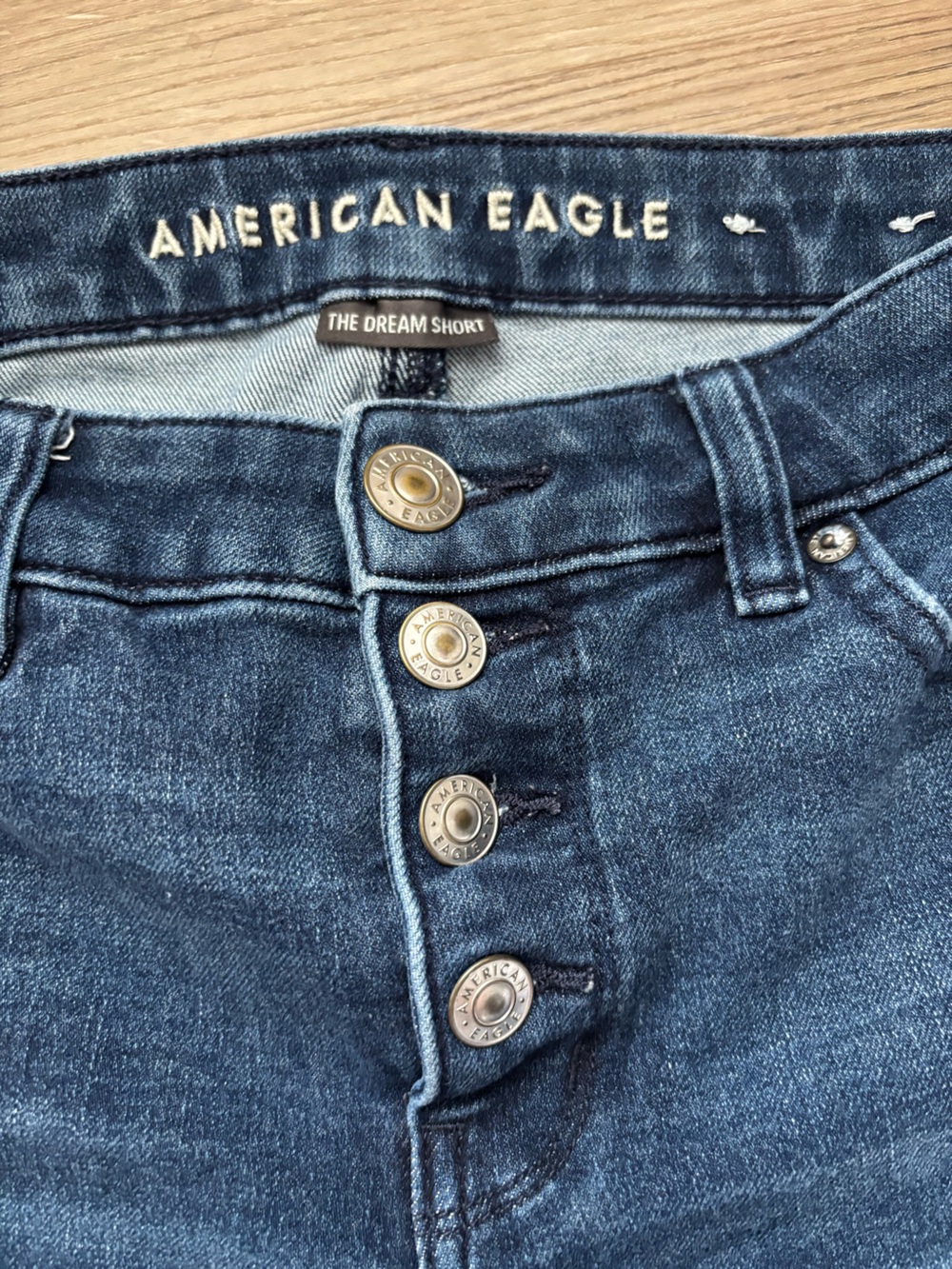 American Eagle Women's Dark Blue Denim Cutoff Shorts Size 8 - Picture 3 of 5